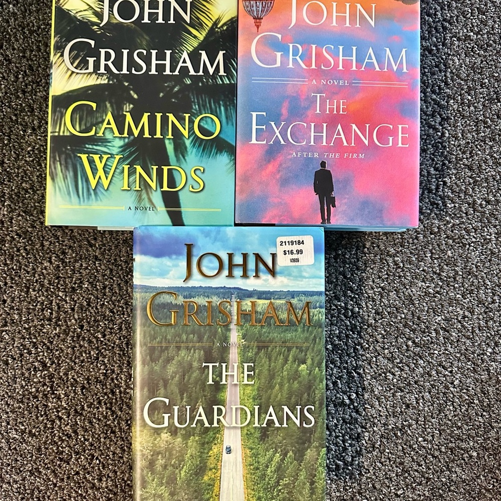 John Grisham Hardcover Book Set - Camino Winds, The Exchange, The Guardians